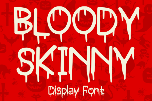 Bloody Skinny Font: Kids-Friendly Blood Drip Display Typeface