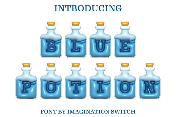 Blue Potion Inflated Display Typeface for Playful Identities