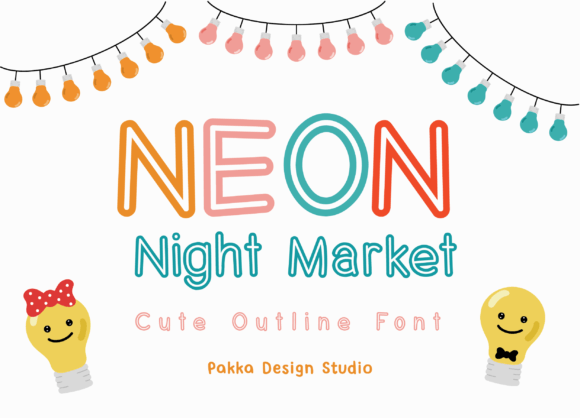 Neon Night Market Display Font for Playful Brand Personality