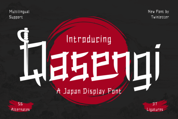Qasengi Font: Japanese-Inspired Display Fonts for Handmade Creators